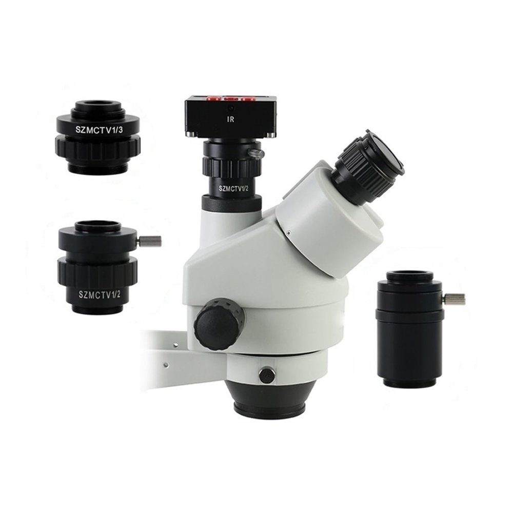 Lab Microscope Accessories 1/2 1/3 1X Adapter for Simul Focal Trinocular Stereo Microscope(1X and 1-2 1-3)