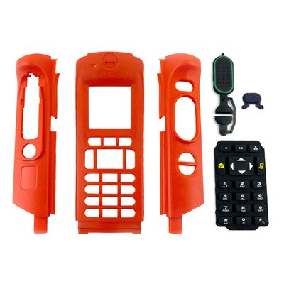 APX8000/APX6000 Shockproof Waterproof Case - Industrial Rugged Protective Cover with Full Keypad Housing for M3 Two-Way Radio, Heavy Duty Communication Equipment Shell (Flame Red-Orange)