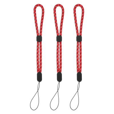 PATIKIL Camera Wrist Strap, 3Pcs Adjustable Nylon Phone Wristlet Straps Lanyard String for Camera Keys Keychain Phone USB Wallet, Red Jacquard