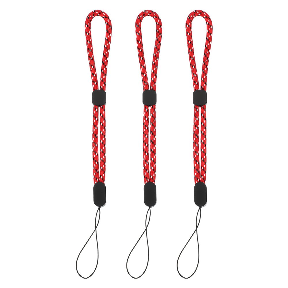 PATIKIL Camera Wrist Strap, 3Pcs Adjustable Nylon Phone Wristlet Straps Lanyard String for Camera Keys Keychain Phone USB Wallet, Red Jacquard