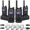 KETELESE T3G IP67 Waterproof Walkie Talkies Rechargeable, Heavy Duty 2 Way Radios with Earpiece and Mic, Dock, USB, NOAA Weather Alert, Group PTT (4 Pack), Black/Grey view 1