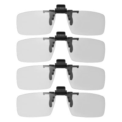 MECCANIXITY 2 Pcs Polarized Clip-on 3D Glasses, Passive Circular 3D Viewing Glasses Frames for Anaglyph Movies Theater Games TV Photo Projector