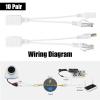 10 Pair IP Camera POE Splitter, Power Over Ethernet Adapter Powerline Network Adapters for IP Camera, Tablets and More view 2