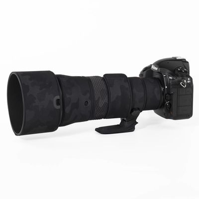 CHASING BIRDS Lens Camouflage Waterproof Coat for Nikon AF-S 500mm f/5.6E PF ED VR Rainproof Lens Protective Cover Version IV (Shadow Black)