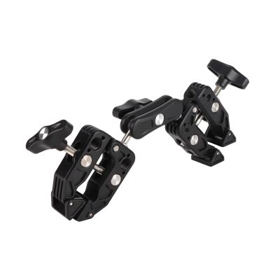 Akozon Double Camera Clamp 360 Degree Dual Clamp Camera Mount for Photography Studio Accessories