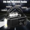 QAUYYW Hand Crank Emergency Radio,74000mWh Solar Powered Portable NOAA AM FM Weather Radio with 3 Mode Flashlight and Reading Light,Cell Phone Charger,Home and Emergency Distress Signal (Black) view 2