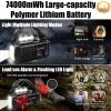 QAUYYW Hand Crank Emergency Radio,74000mWh Solar Powered Portable NOAA AM FM Weather Radio with 3 Mode Flashlight and Reading Light,Cell Phone Charger,Home and Emergency Distress Signal (Black) view 3