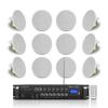 Sound Town Commercial Restaurant Bluetooth Amplifier + in-Ceiling Speaker Set, with One 6-Zone 70V/100V Amplifier with Bluetooth, 12 x Two-Way 6.5-Inch in-Ceiling Speakers, White (STCA180X12CS6N) view 1