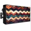DOME-SPACE Abstract Herringbone Stripes Outdoor TV Cover for Outside Flat Screen Televisions, Retro Gradient Zigzag Weatherproof TV Screen Protector with Zipper for 40 to 43 Inch Screens view 1