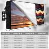DOME-SPACE Abstract Herringbone Stripes Outdoor TV Cover for Outside Flat Screen Televisions, Retro Gradient Zigzag Weatherproof TV Screen Protector with Zipper for 40 to 43 Inch Screens view 2