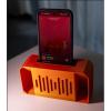 3D Printed Passive Cell Phone Amplifier Rectangular Minimalist Speaker Stand No Power Required Orange view 1