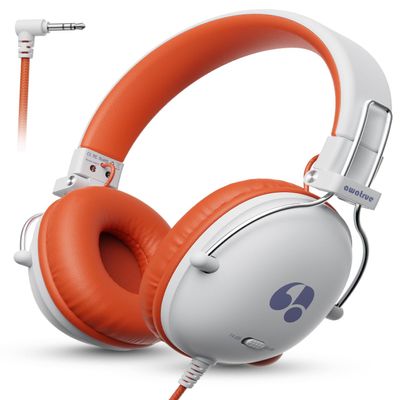 awatrue Kids Headphones, 74/85dB Safe Volume Limit, Stereo Sound, Wired On-Ear Headphones for Kids Boys Girls, 3.5mm Jack for Tablet, iPad, Kindle, YOTO Player, Airplane Travel, White