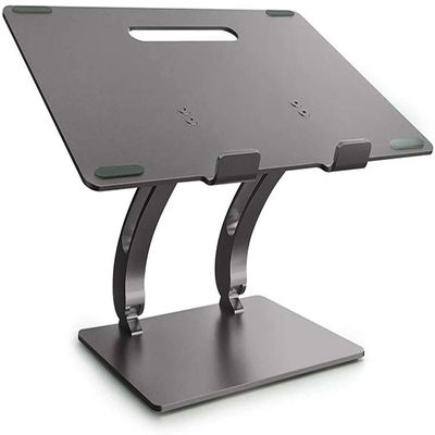 A1DFDFGOQSFG Laptop Stand,Laptop Holder Recliner Laptop Stand Ventilated Laptop Riser Mount with Silicone Collapsible Compatible with 11'' -17'' Tablets MacBook (Color : Champagne(Grey) (Grey)