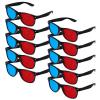 MECCANIXITY Red Blue 3D Viewing Glasses, Plastic 3D Movies Glass for TV Anaglyph Stereoscopic Projection Video Game, 5.7 Inch Black Frame view 1