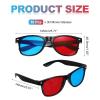 MECCANIXITY Red Blue 3D Viewing Glasses, Plastic 3D Movies Glass for TV Anaglyph Stereoscopic Projection Video Game, 5.7 Inch Black Frame view 2