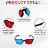 MECCANIXITY Red Blue 3D Viewing Glasses, Plastic 3D Movies Glass for TV Anaglyph Stereoscopic Projection Video Game, 5.7 Inch Black Frame view 3