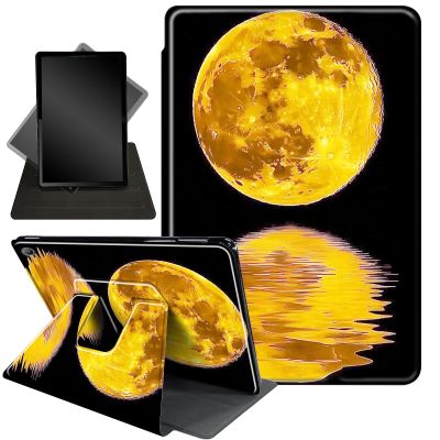 for Amazon Kindle Fire Max 11 Case (13th Generation, 2023 Release) 11",360 Degree Rotating Stand Smart Protective Cover Case for Amazon Fire Max 11 (2023 Release),Golden Yellow Moon