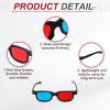 MECCANIXITY 10pcs Red Blue 3D Viewing Glasses, Plastic 3D Movies Glass for TV Anaglyph Stereoscopic Projection Video Game, 6 Inch Black Frame view 3