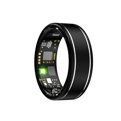 WFGLH Black,9, Aluminium Alloy Smart Health Ring, Waterproof Sports Ring, IP68 Waterproof, Compatible with iPhone and Android, Suitable for Sports Enthusiasts
