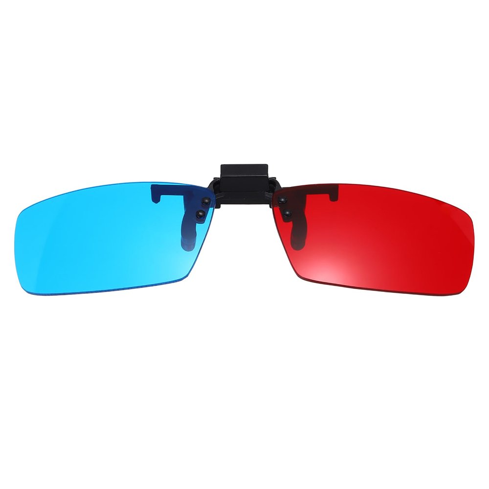 MECCANIXITY Red Blue/Cyan 3D Clip-on Glasses, Anaglyph 3D Viewing Glasses Hanging Frame Square for Movies Theater Games TV Photos Projector