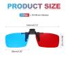 MECCANIXITY Red Blue/Cyan 3D Clip-on Glasses, Anaglyph 3D Viewing Glasses Hanging Frame Square for Movies Theater Games TV Photos Projector view 2