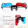 MECCANIXITY Red Blue/Cyan 3D Clip-on Glasses, Anaglyph 3D Viewing Glasses Hanging Frame Square for Movies Theater Games TV Photos Projector view 4