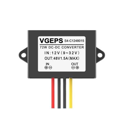 12V to 48V DC Converter 12V to 48V Boost Power Supply Module 12V to 48V Waterproof Regulated Power Supply(12V to 48V 1.5A)