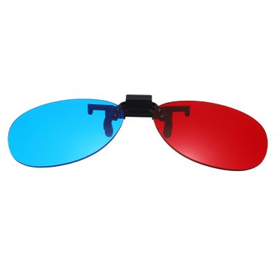 MECCANIXITY 4pcs Red Blue/Cyan 3D Clip-on Glasses, Anaglyph 3D Viewing Glasses Hanging Frame Round for Movies Theater Games TV Photos Projector