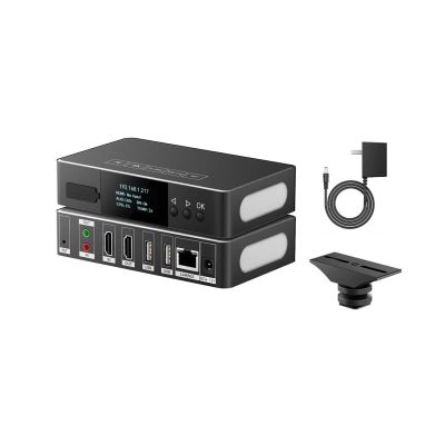 WayPonDEV ENC1-V3P 4K HD HDMI Encoder NDI Decoder - SRT RTMP/RTSP/UDP/H265 Protocols - Support POE and Tally - 100ms Low Latency, 10/100 RJ45 Ethernet Port for Live Stream Broadcasting (Hot Shot Kit)