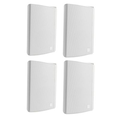 Definitive Technology Dymension AW-450 Outdoor Speaker Bundle  2 Pairs, All-Weather IP66 Surface-Mount Wired Speakers with 4.5" Woofer, 1 Tweeter & Passive Bass Radiator (White)
