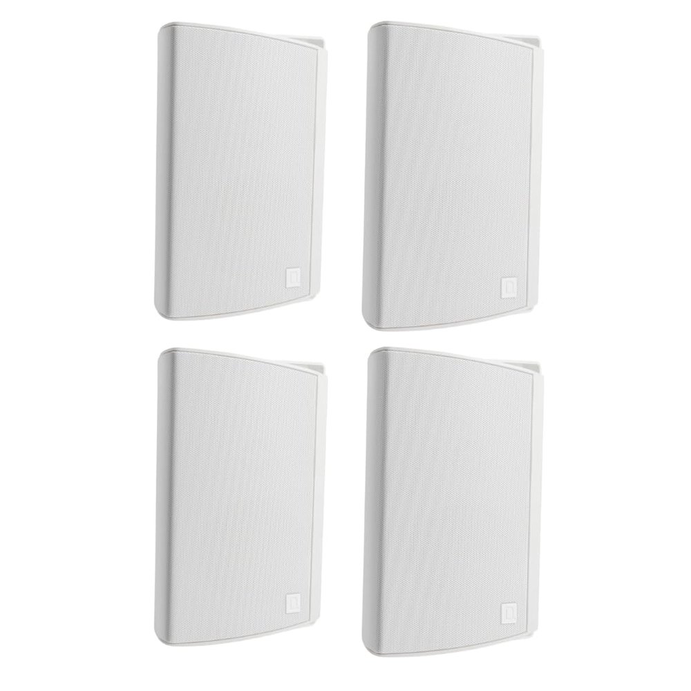 Definitive Technology Dymension AW-450 Outdoor Speaker Bundle  2 Pairs, All-Weather IP66 Surface-Mount Wired Speakers with 4.5" Woofer, 1 Tweeter & Passive Bass Radiator (White)