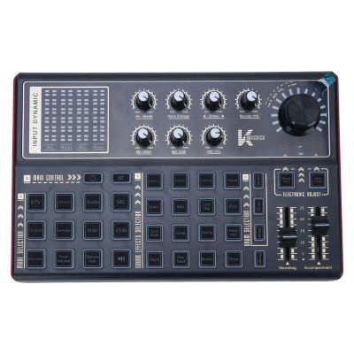 Audio Mixer, External Sound Card for Phone Computer 7 Vibrant LED Colors 12 Modes, 20 Sound Effects, and 4 Voice Modes, Soundboard for Streaming, Live, Content Creators