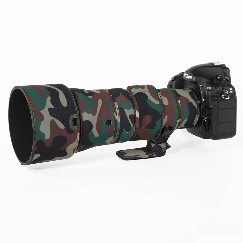 CHASING BIRDS Lens Camouflage Waterproof Coat for Nikon AF-S 500mm f/5.6E PF ED VR Rainproof Lens Protective Cover Version IV (Military Green, with 2.0X TC (TC-20E III))