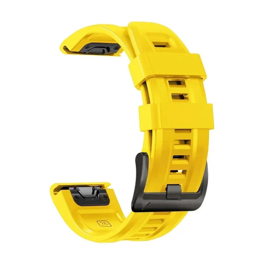 1PCS 26mm 22mm Silicone Strap For Garmin Fenix E 8 7X 7 Pro 6 6X 5 5X Plus/Epix Pro Gen 2/Descent G2(Style3 Yellow,1PCS QuickFit 22mm)