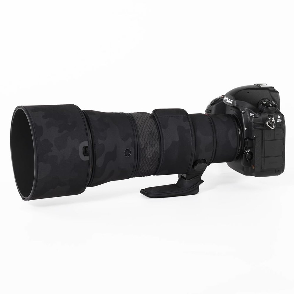 CHASING BIRDS Lens Camouflage Waterproof Coat for Nikon AF-S 500mm f/5.6E PF ED VR Rainproof Lens Protective Cover Version IV (Shadow Black, with 1.4X TC (TC-14E III))