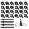 30Pcs Silicone Cable Ties Reusable Wire Organizer Adjustable Cable Straps Cord Organizer for Earphone Charging Cords Audio Computer Elastic Wire Ties for Home Office Desk(black) view 1
