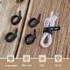 30Pcs Silicone Cable Ties Reusable Wire Organizer Adjustable Cable Straps Cord Organizer for Earphone Charging Cords Audio Computer Elastic Wire Ties for Home Office Desk(black) view 2