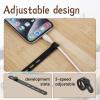 30Pcs Silicone Cable Ties Reusable Wire Organizer Adjustable Cable Straps Cord Organizer for Earphone Charging Cords Audio Computer Elastic Wire Ties for Home Office Desk(black) view 4