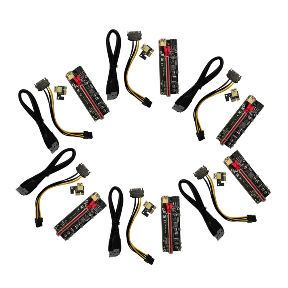 Happyyami PCI-E 1x to 16x Riser Adapter Card for Mining USB 3.0 Extension Cable Compatible Graphics Cards High-Speed Data Transfer for Mining Setup