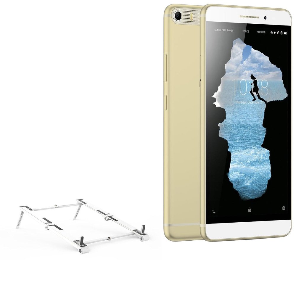 BoxWave Stand and Mount Compatible with Lenovo PHAB Plus - Pocket Aluminum Stand 3-in-1, Portable Multi Angle Viewing Riser - Metallic Silver