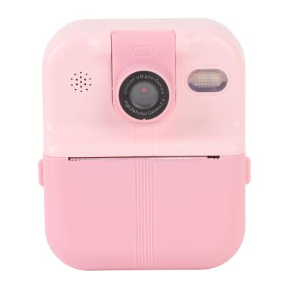 Instant Print Camera, 48MP 1080P Instant Camera with 2.4 in IPS Screen, Support Music Games, Portable Travel Video Camcorder with 180 Degree Rotating Lens (Pink)