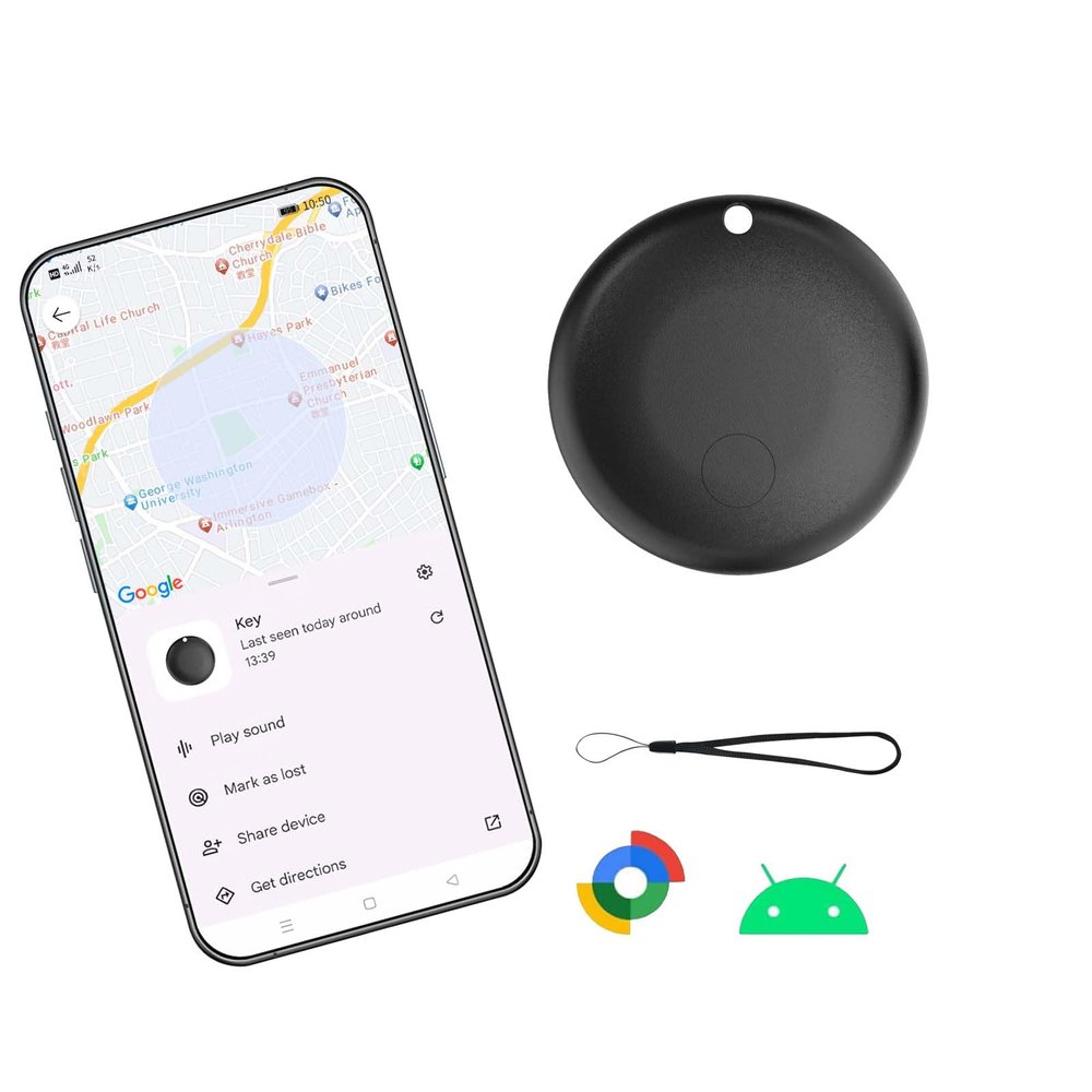 Bluetooth Tracker for Android 1-Pack,Item Finder for Android Device, Works with Google Find Hub Device,Used as Key Finder/Luggage Locator with No Subscription-Black