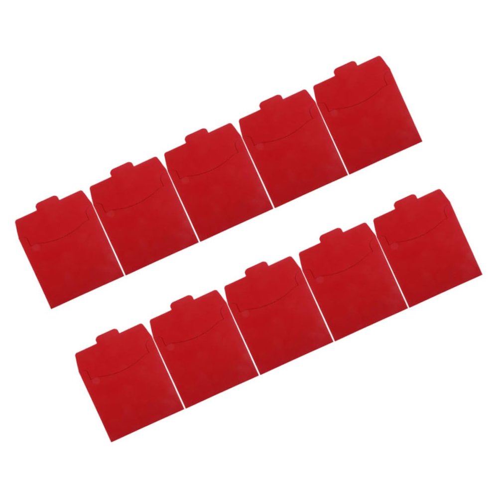 Luxshiny 10pcs Cd DVD Sleeves Red Paper Sleeve for Disc Storage for Wedding Photographers and Advertising Materials and Organization