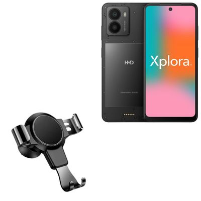 BoxWave Car Mount Compatible with HMD Fusion X1 - X-Switch Car Mount, Air Vent Mounted Holder Simple Minimal - Jet Black