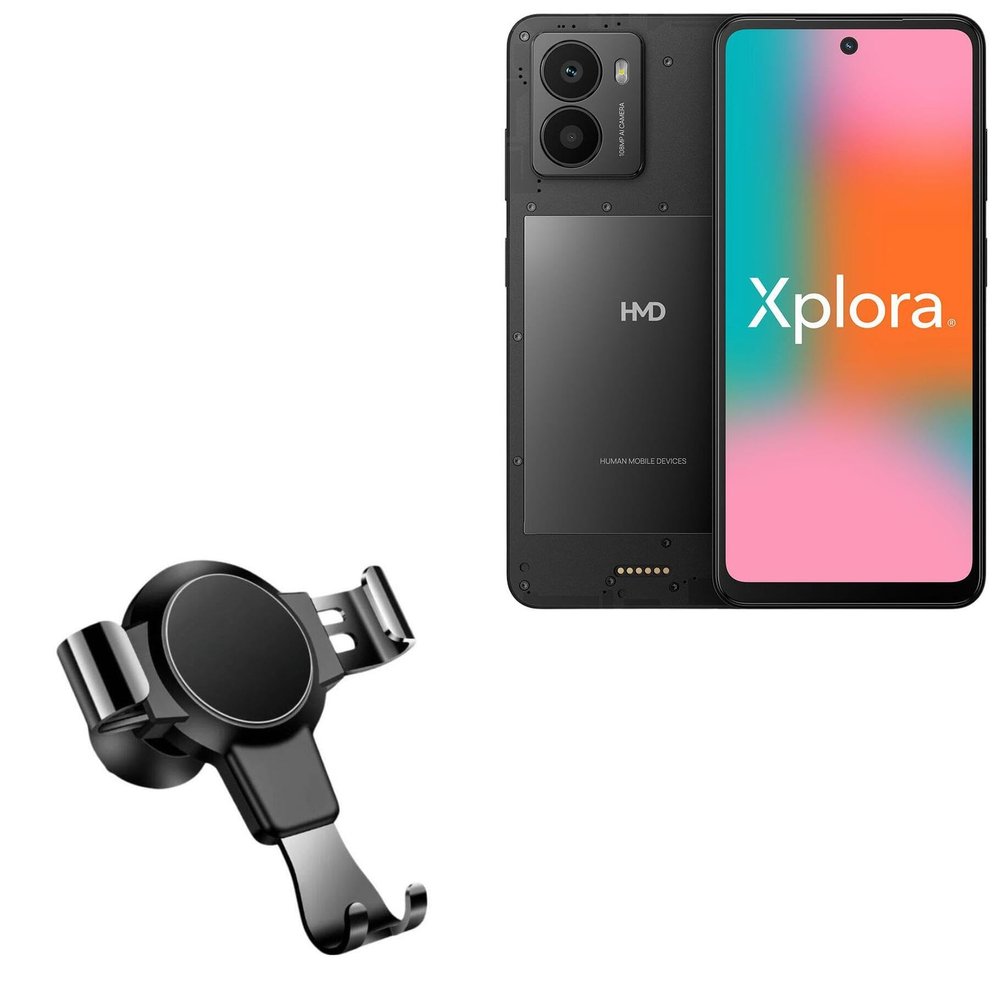 BoxWave Car Mount Compatible with HMD Fusion X1 - X-Switch Car Mount, Air Vent Mounted Holder Simple Minimal - Jet Black