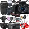 Canon EOS 250D (Rebel SL3) DSLR Camera with 15-55mm Lens + 75-300mm Lens + Pro Series .43 Wide Angle Lens Attachment + More (26 pc Bundle) (Renewed) view 1