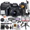 Canon EOS Rebel 2000D / T7 DSLR Camera | 24.1MP | with Canon 18-55mm Lens + LED Video Light + 2pc 64GB Memory, Case, Software Editor, Filters & Tripod Kit, Black (Renewed) view 1