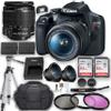 Canon EOS Rebel T7 DSLR Camera with EF-S 18-55mm f/3.5-5.6 is II Lens + 2pc 64GB Memory Cards + Case + Tripod + Filters & More (Renewed) view 1