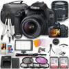Canon EOS 2000D / Rebel T7 DSLR Camera with 18-55mm Lens and LED Video Light + 2pc 64GB Memory Cards, Tripod, Case, Filters & More, Black (Renewed) view 1