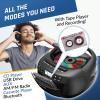 KLIM CD Player & Cassette Tape Player with Case, Bluetooth Boombox, AM/FM Radio, Stereo Sound, Remote, CD and Cassette Combo, Tape Recording, USB Drive, AUX, AC/DC Powered view 3